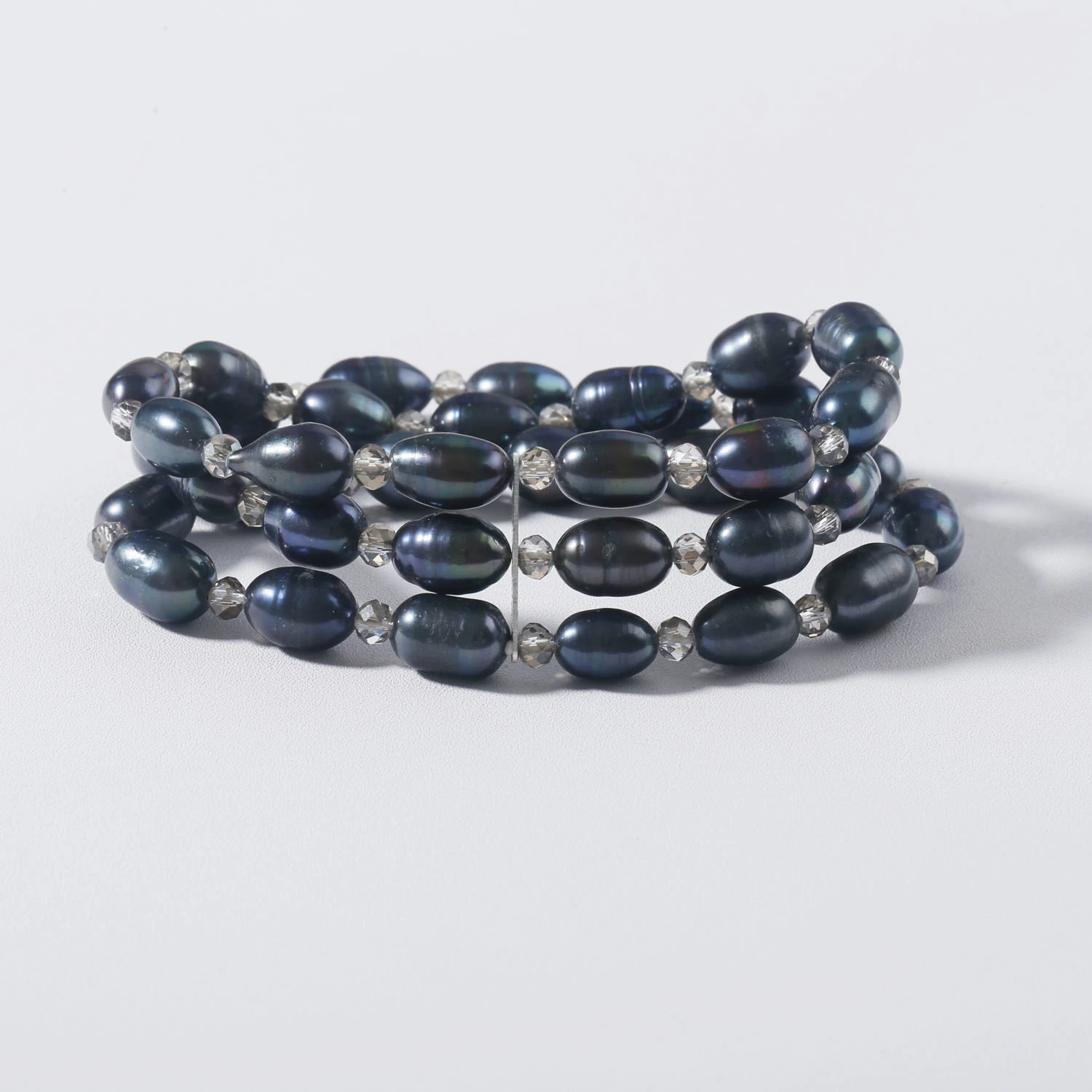 4mm crystal gemstone freshwater pearl bracelet with stretchy string for bracelets
