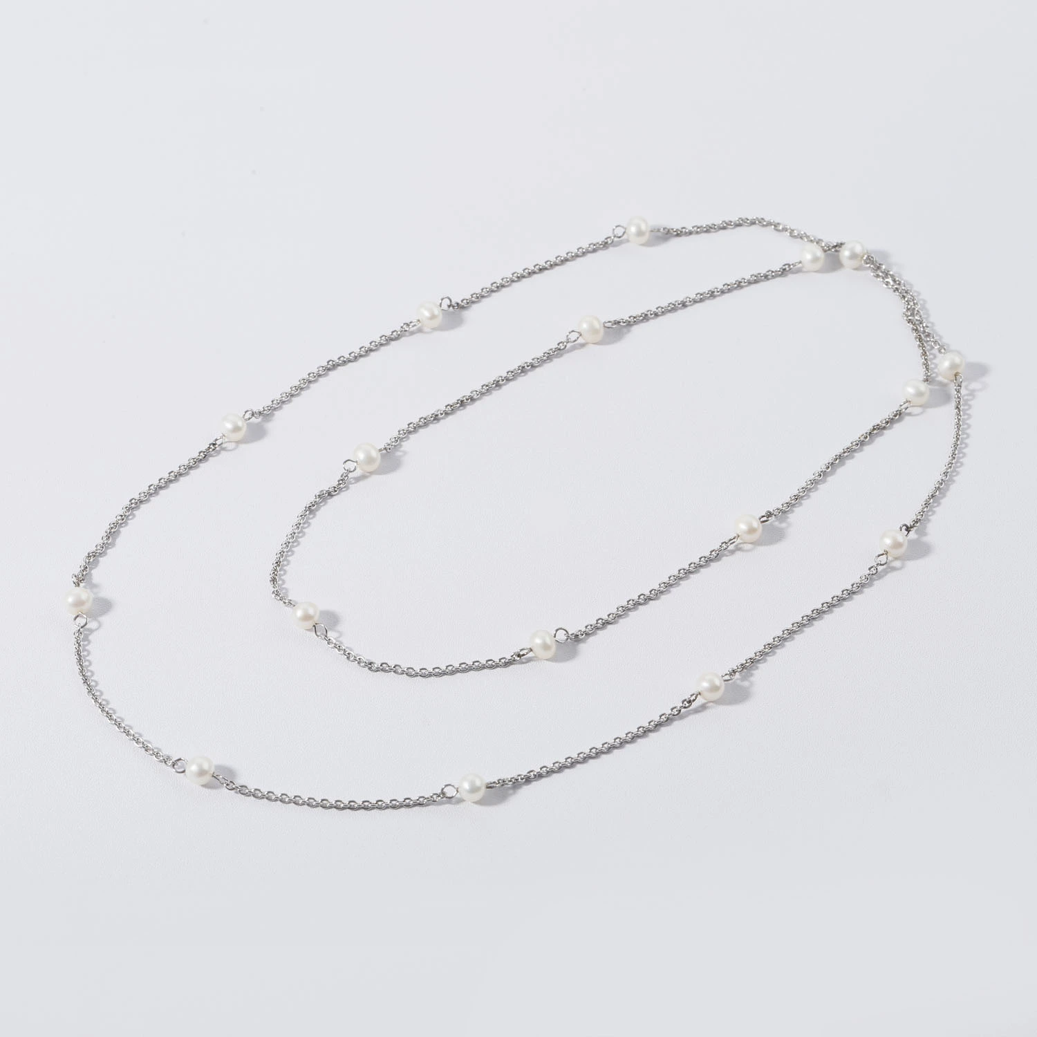 5-6mm freshwater pearl necklace simple elegant 925 sterling silver chain necklace for women men