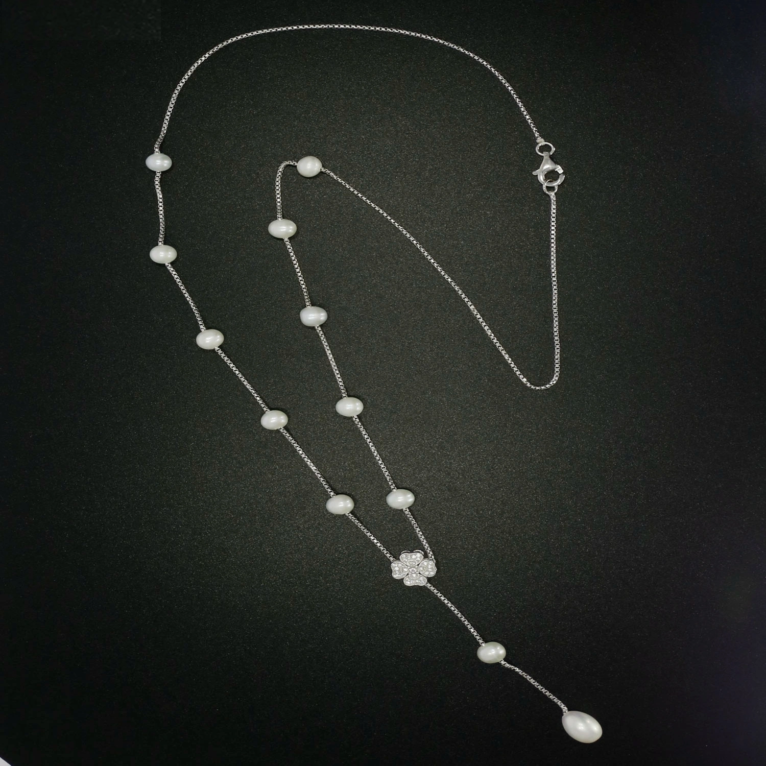 6-7mm freshwater pearl necklace fashion handmade silver necklace design best jewelry gift