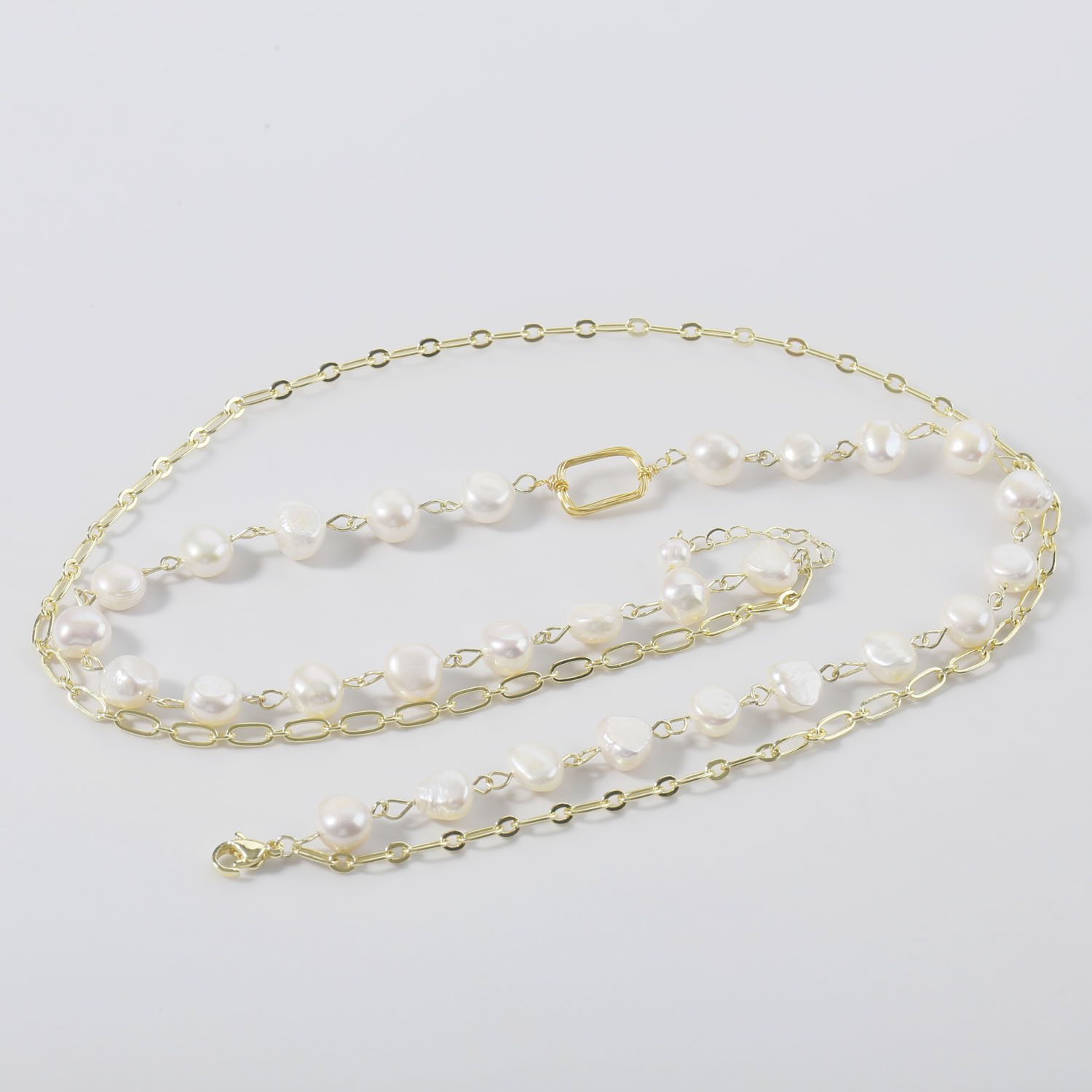 Fashion handmade brass chain necklace 14k gold plated brass chain
