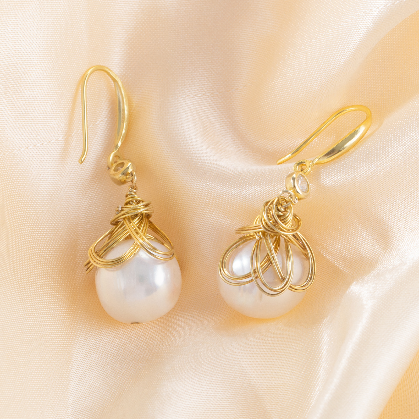 grace women earrings freshwater pearl drop silver hook earrings