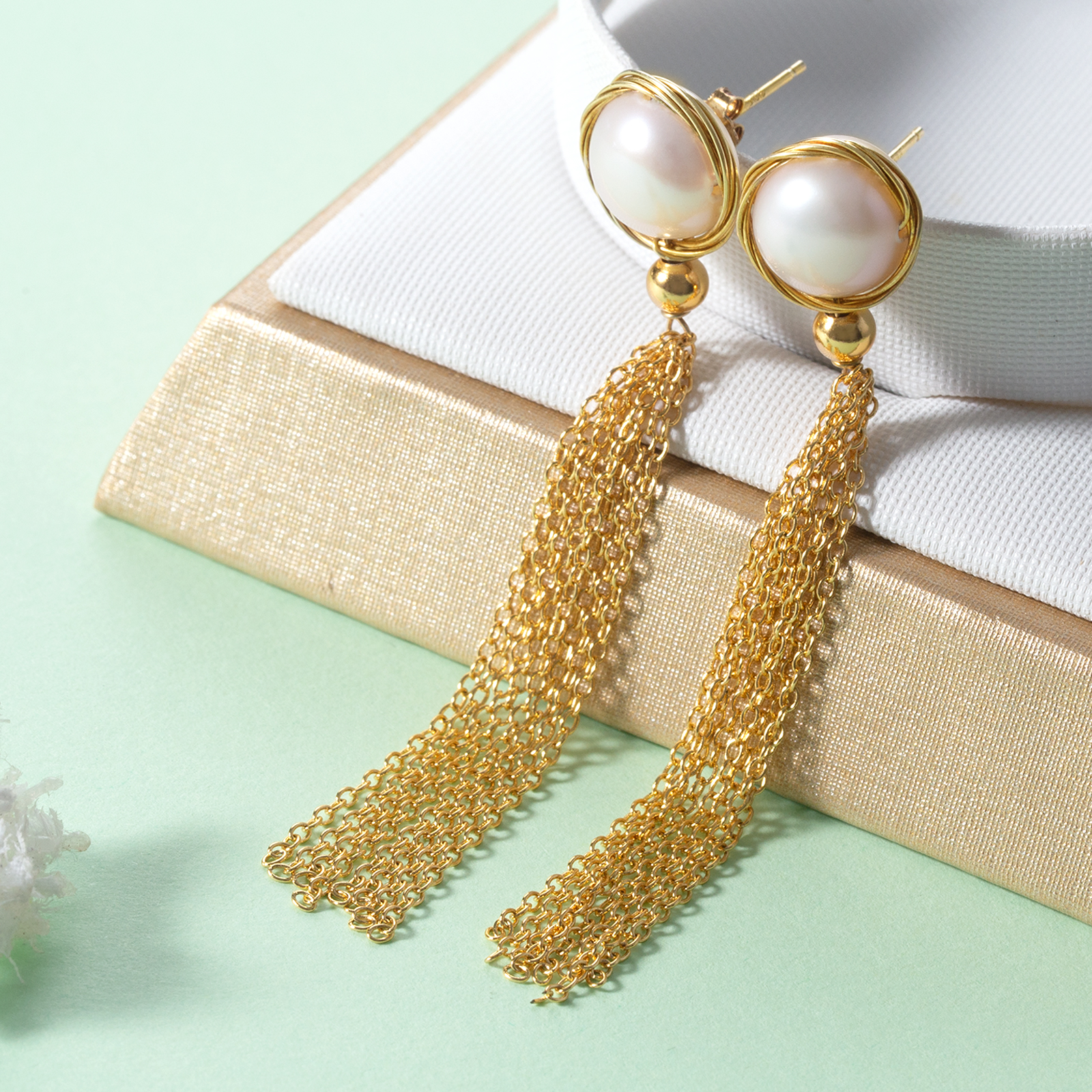 simple silver tassel earrings made by hand