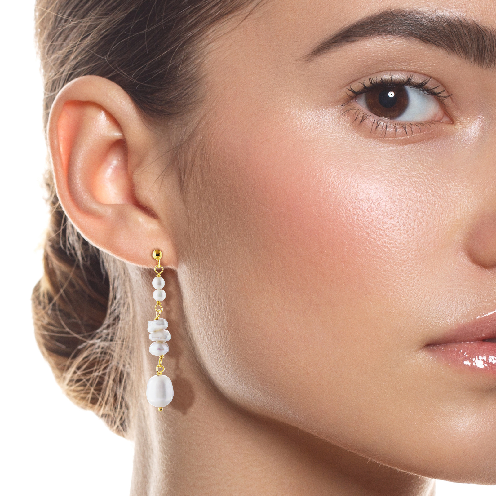 fashion handmade long pearl drop stud earrings women earrings gifts