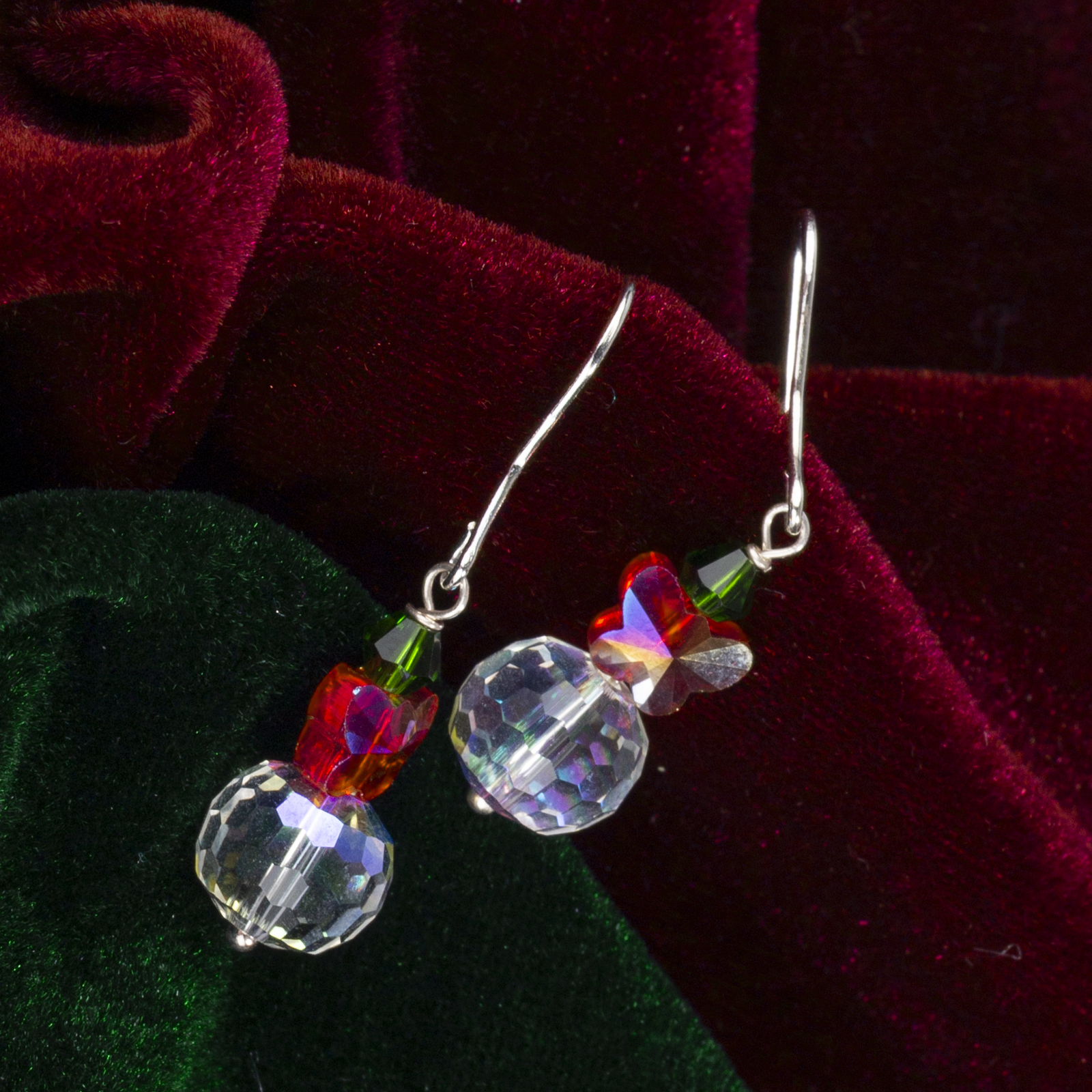 butterfly crystal hook earrings elegant women jewelry