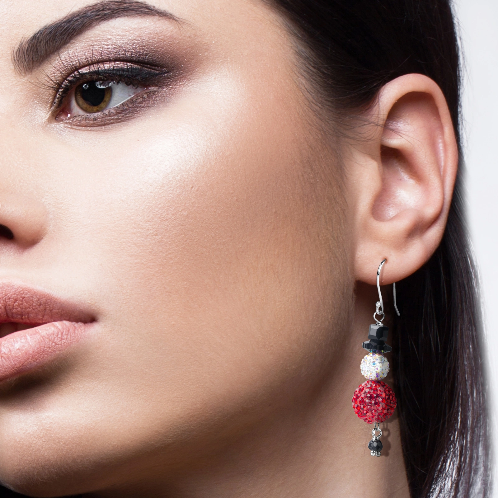 simple christmas gifts snowman drop crystal paved earrings elegant women jewelry