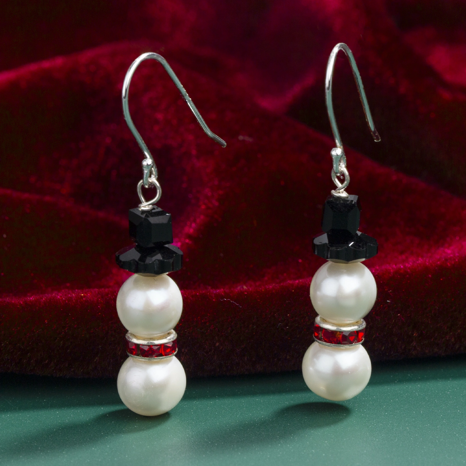 christmas pearl snowman drop earrings fashion handmade jewelry gifts for women girls