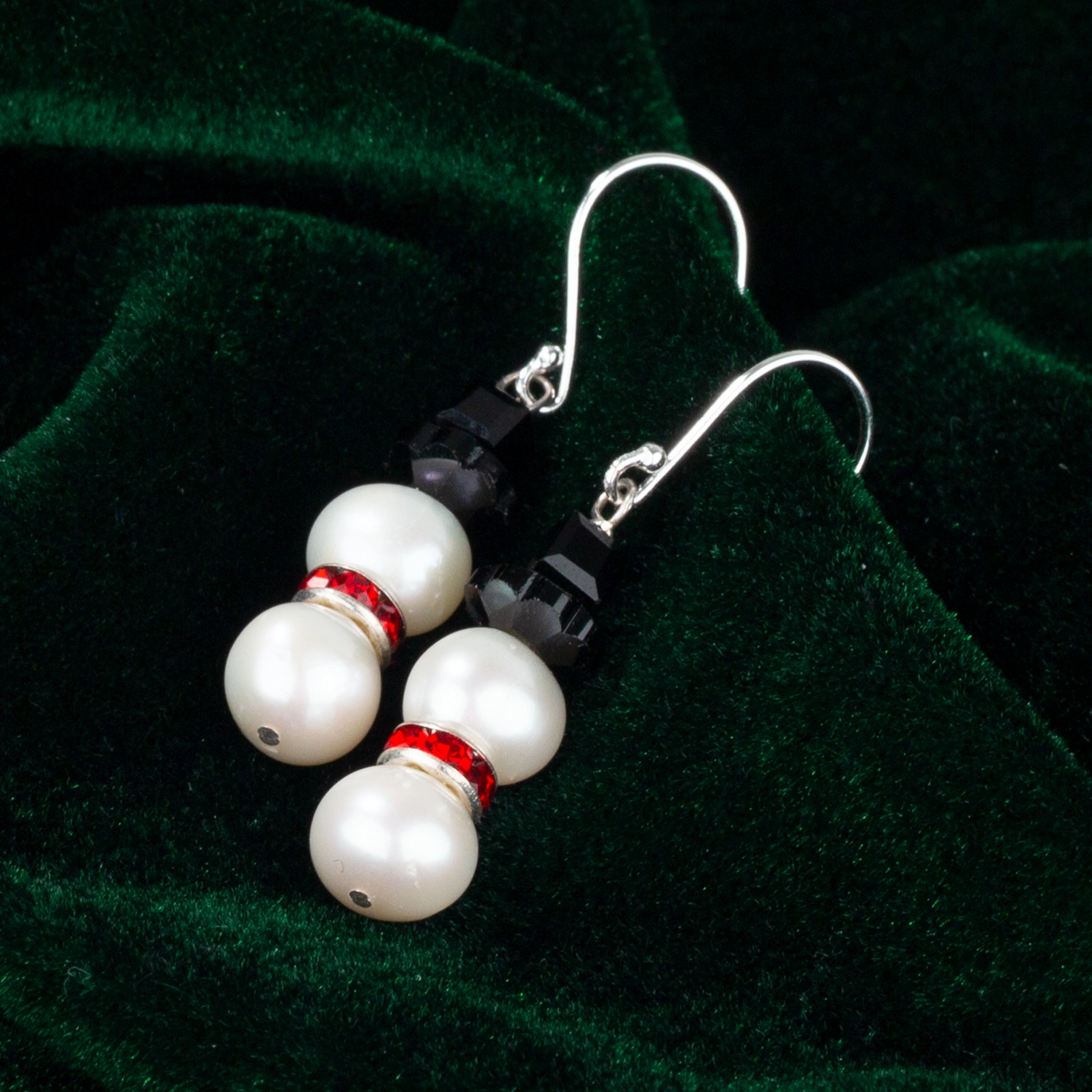 christmas gifts 8-9mm pearl snowman drop earrings with silver hook graceful