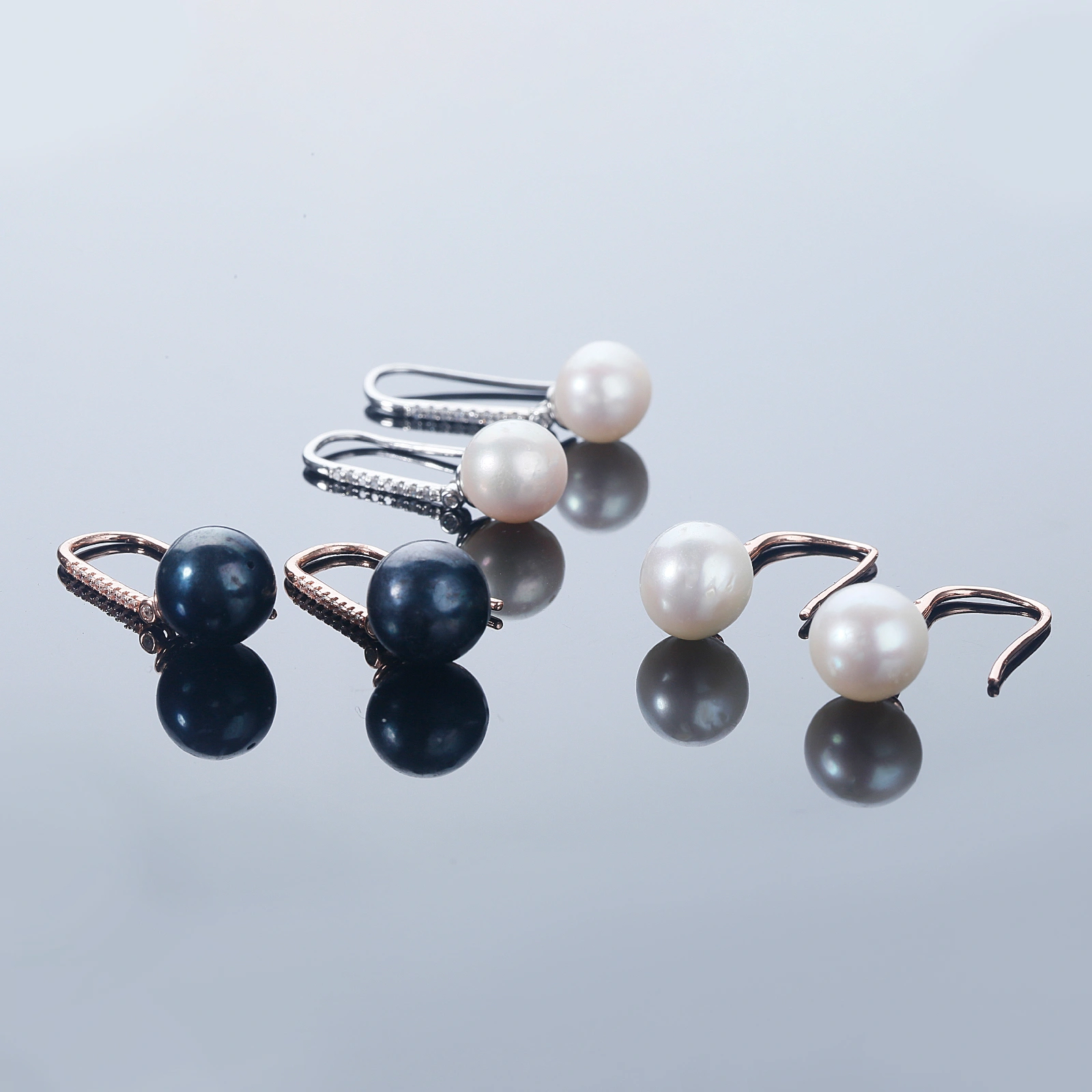 freshwater pearl dangle silver cz hook earrings graceful women jewelry gifts