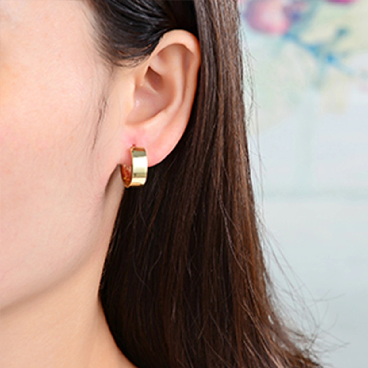 15x15mm small huggie hoop earrings 14k gold plated