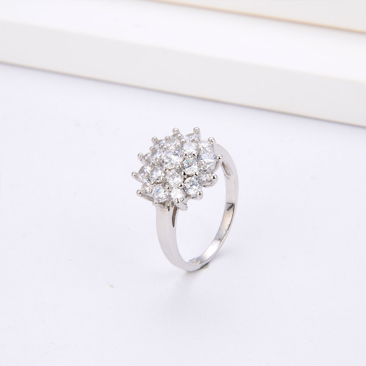 925 sterling silver cluster cz ring for men women best gift for porposal silver engagement rings