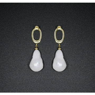 15x20mm baroque pearl drop silver stud earrings for women girls jewelry gifts