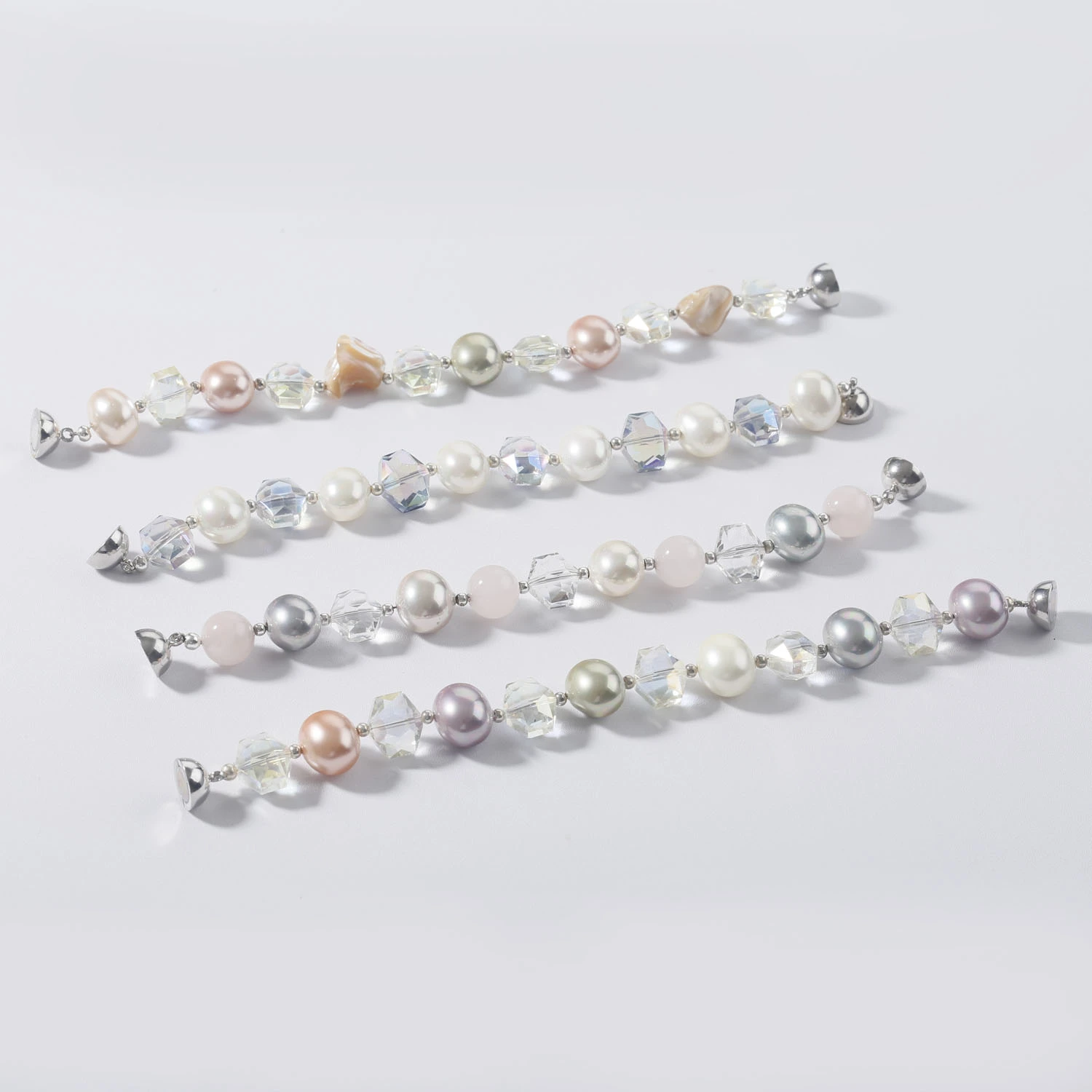 6 kinds of crystal bracelet fashion handmade magnetic clasp bracelet pearl jewelry gift