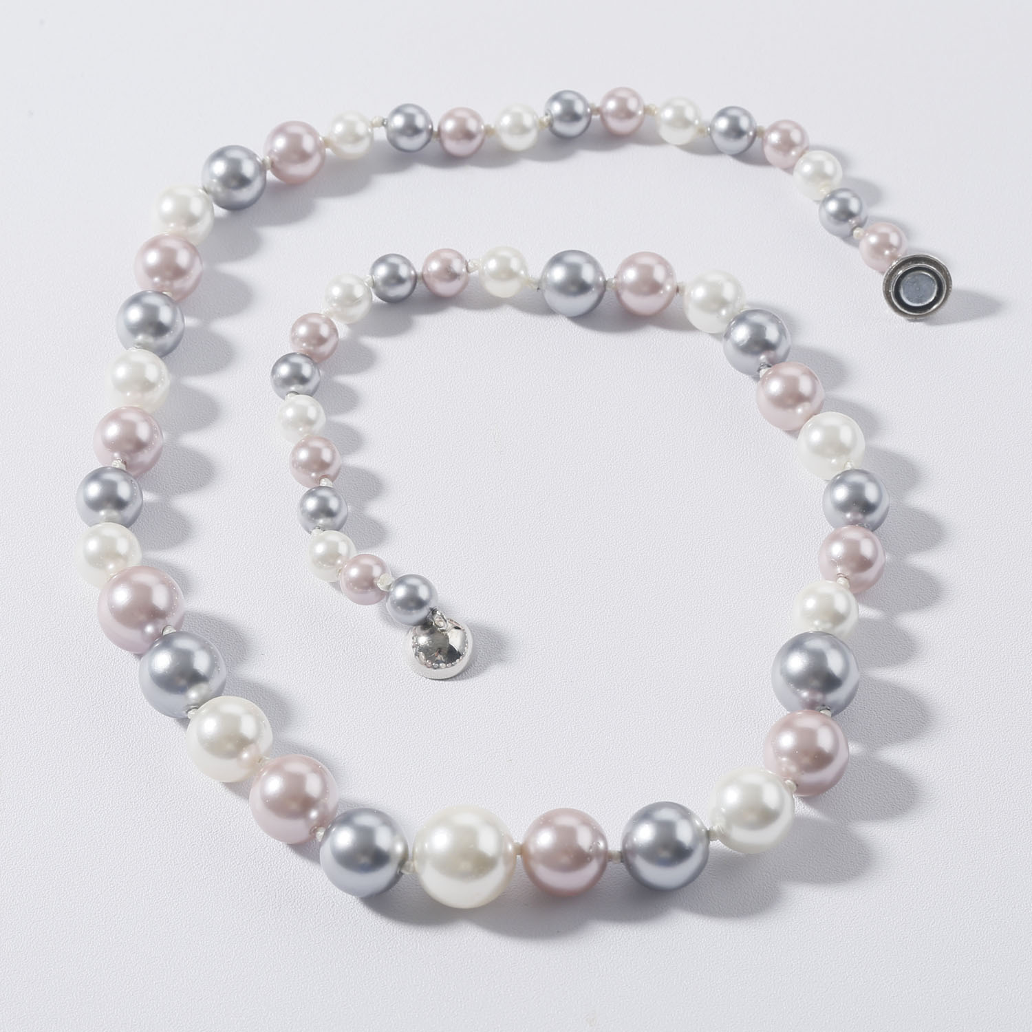 6-12mm tower shell pearl necklace brass strong magnetic clasp necklace for women men