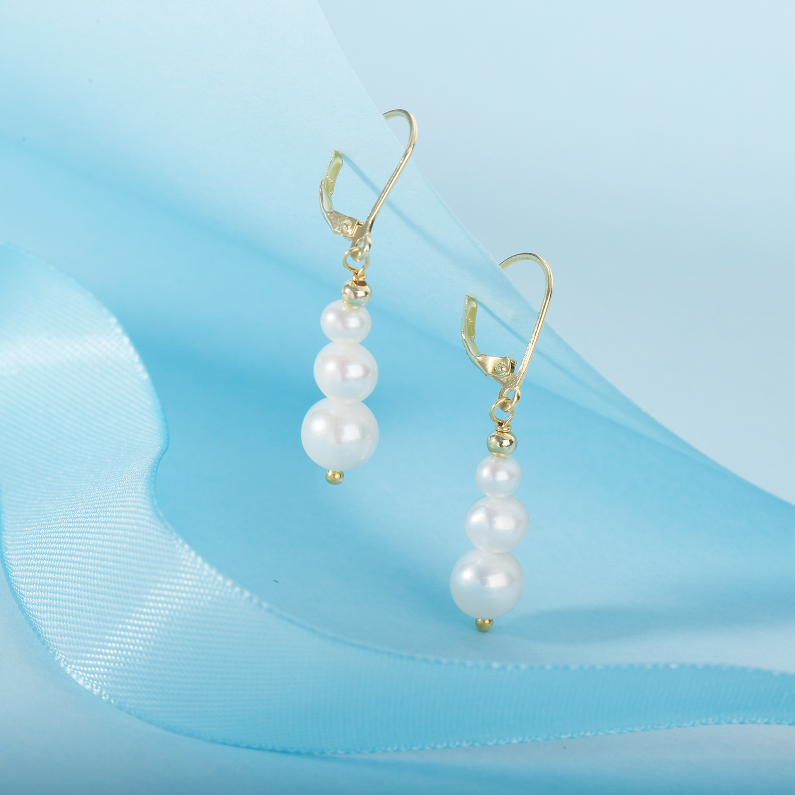 trilaminar pearl silver lever back earrings elegant jewelry gold plated