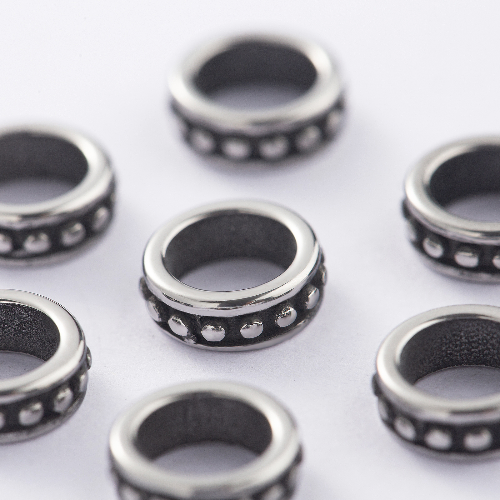 small round stainless steel spacer beads