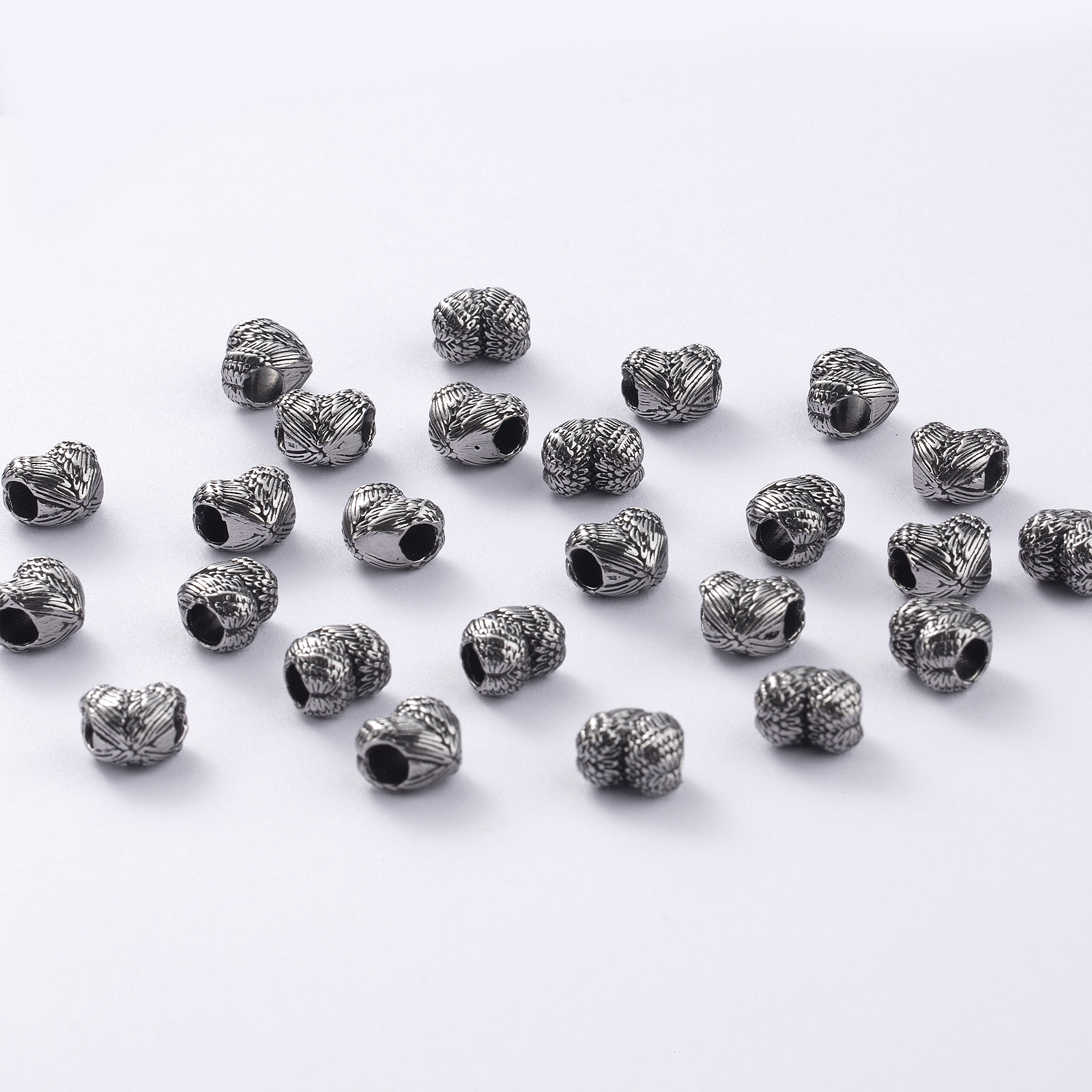heart spacer beads