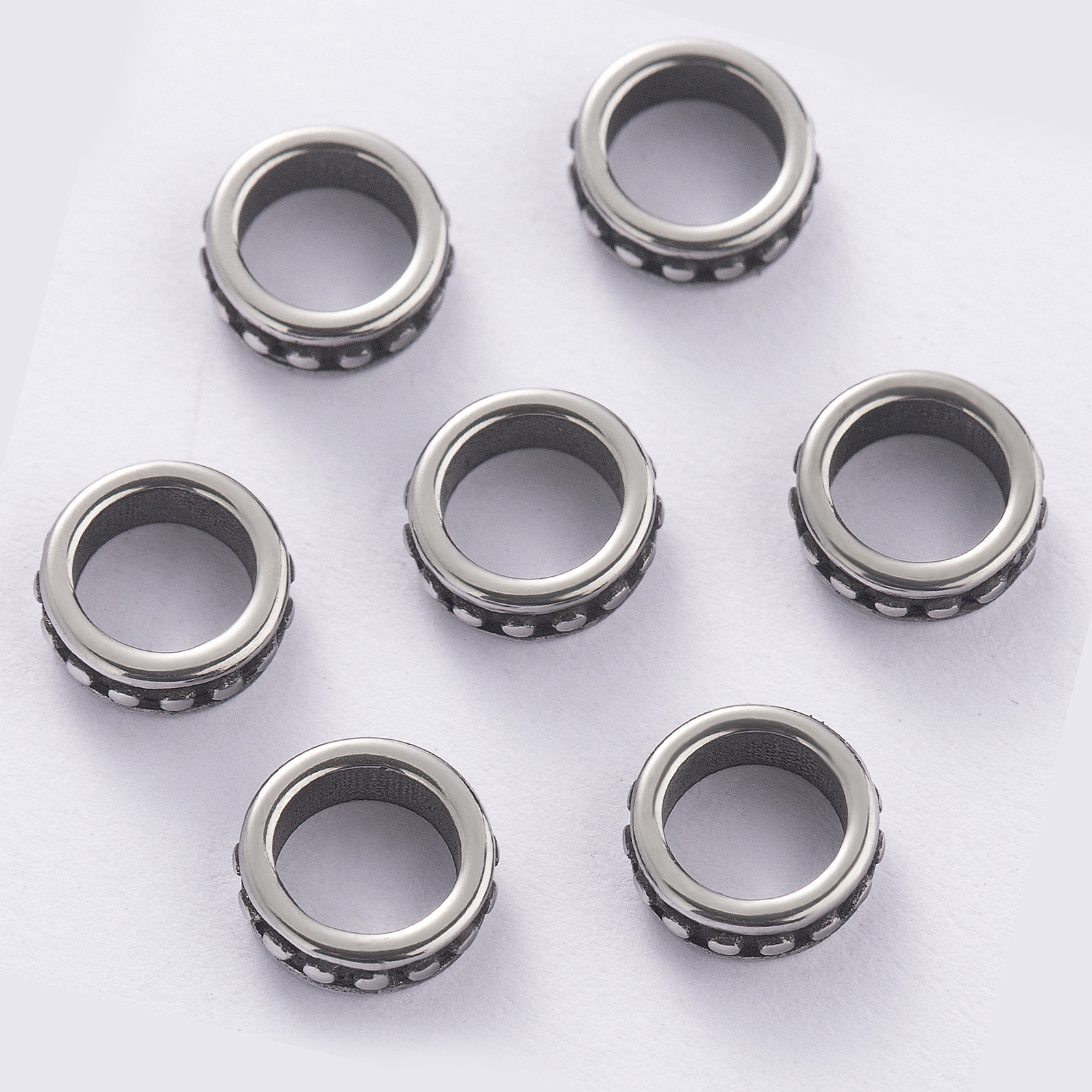 large hole stainless steel spacer beads