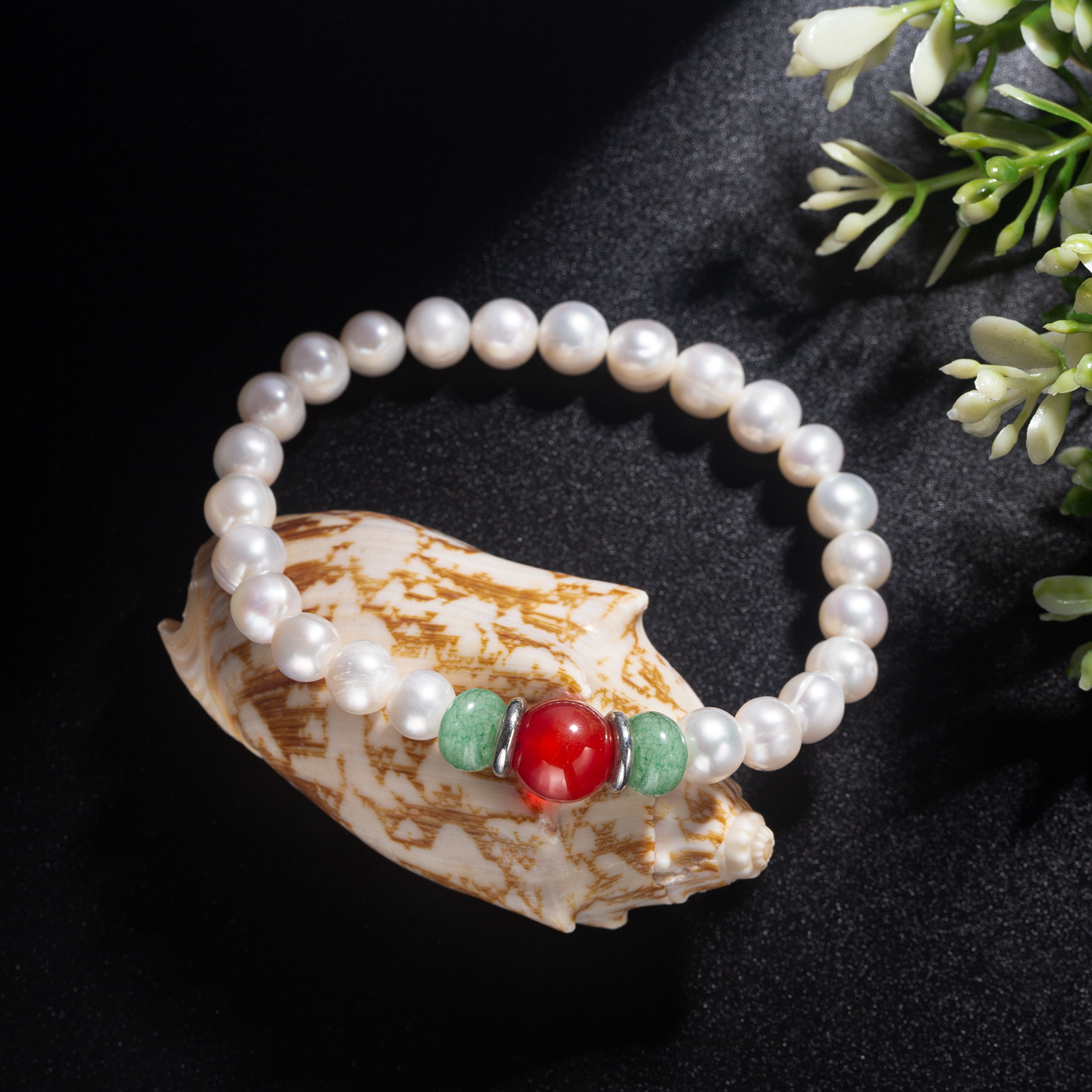 elegant freshwater pearl stretch bracelet fashion gemstone unique design for women men