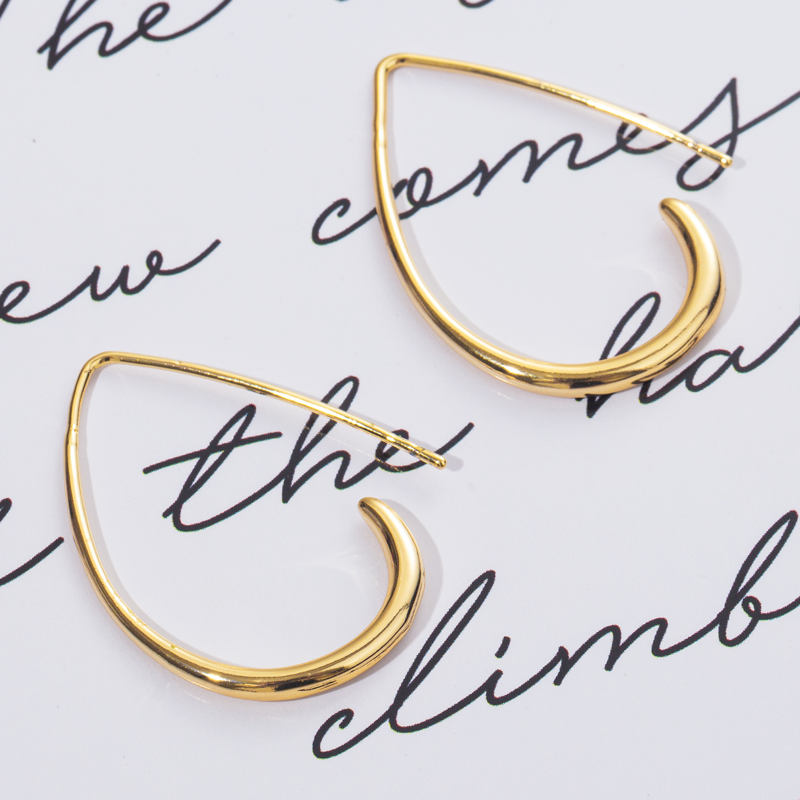 2022 fashion teardrop earrings large brass hook earrings gold plated for women girls