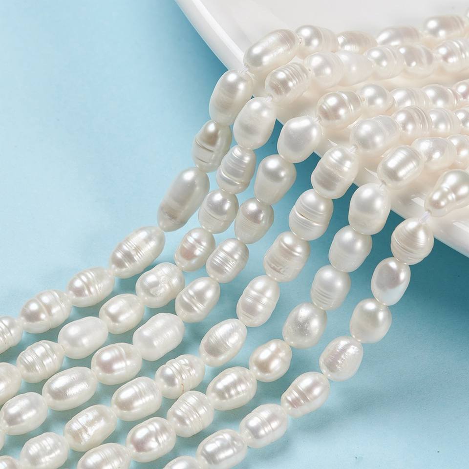 17-19mm freshwater pearl loose beads rice pearl oval shape cultured pearl wholesale