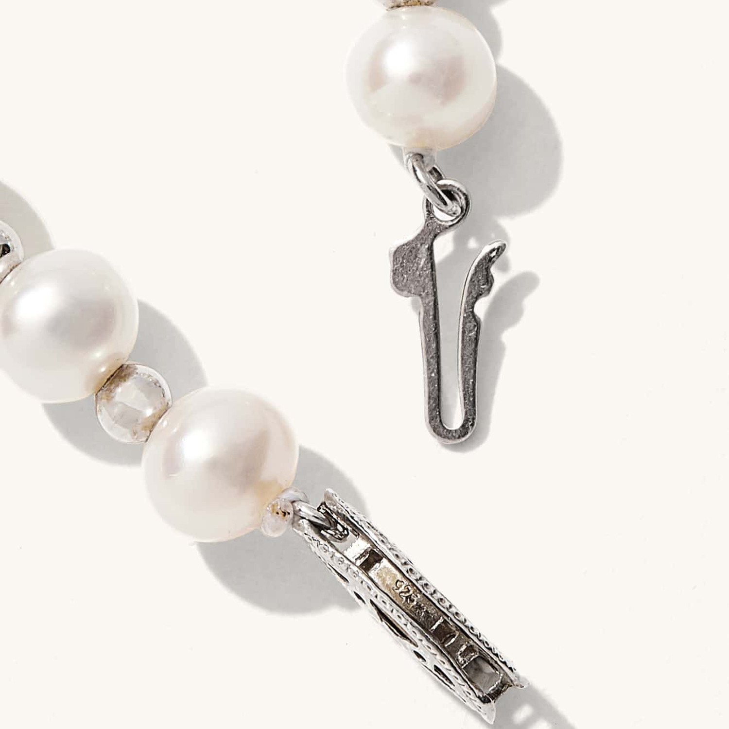 925 sterling silver beads necklace with freshwater pearl handmade jewelry gift