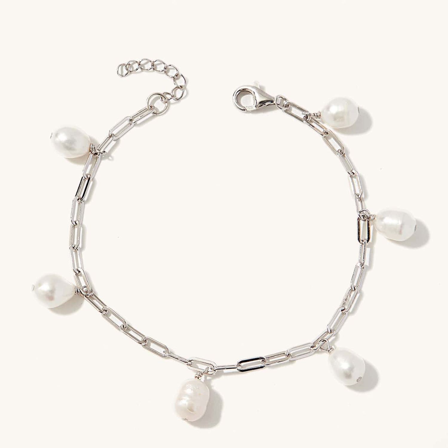 925 sterling silver bracelet with freshwater pearl handmade bracelet