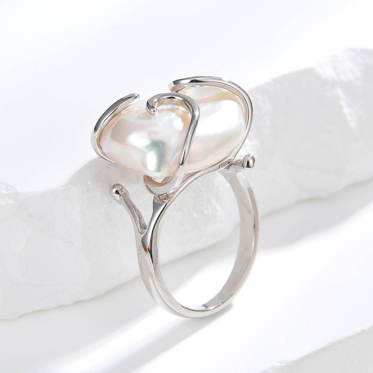 15-16mm freshwater pearl ring for women 925 silver ring