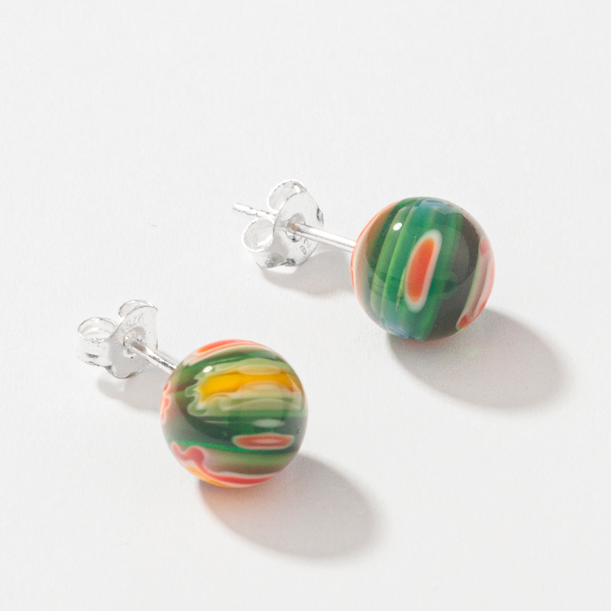 925 sterling silver stud earrings with murano glass beads earring women girls