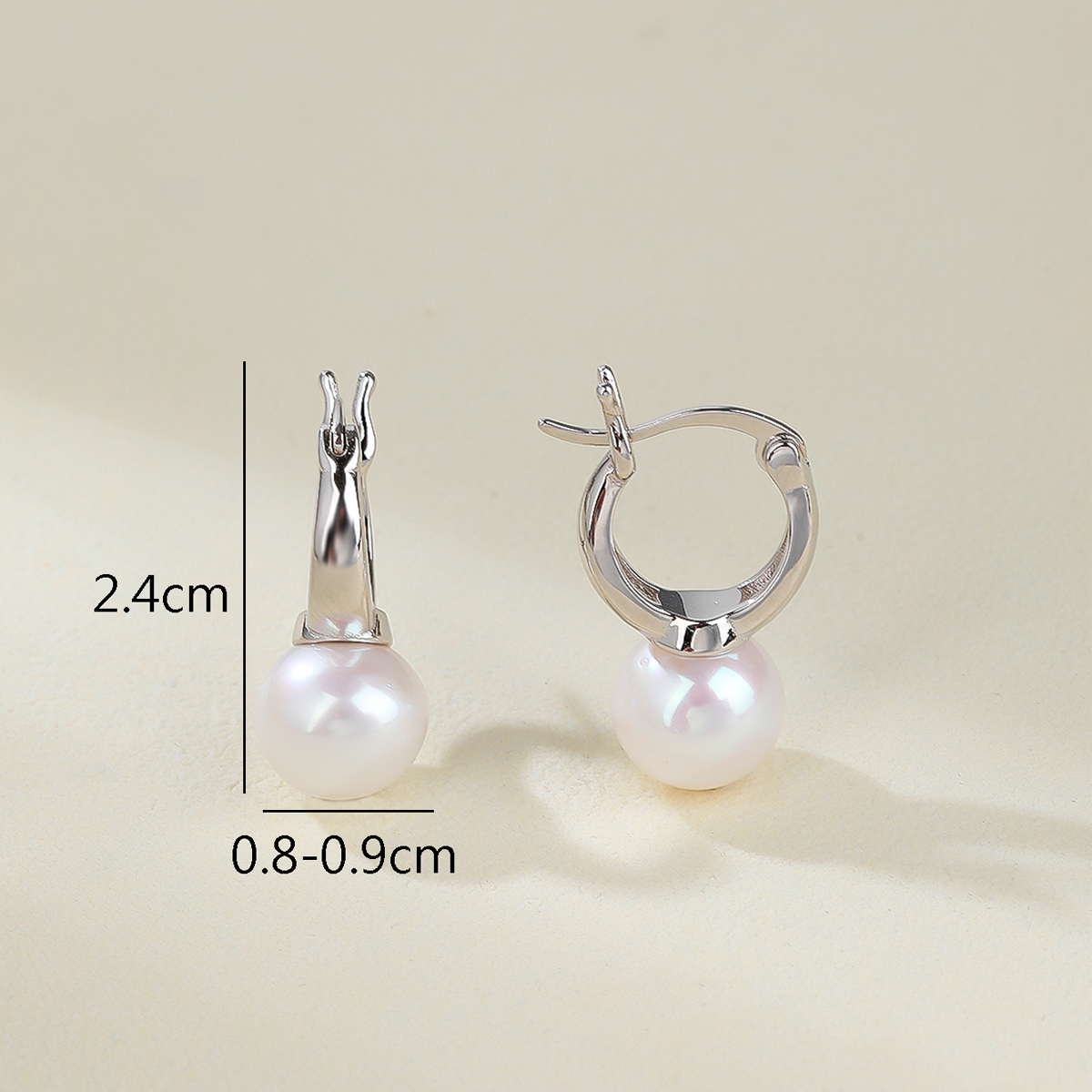 24mm length silver earrings for women fashion luxurious with 8-9mm freshwater pearl earrings