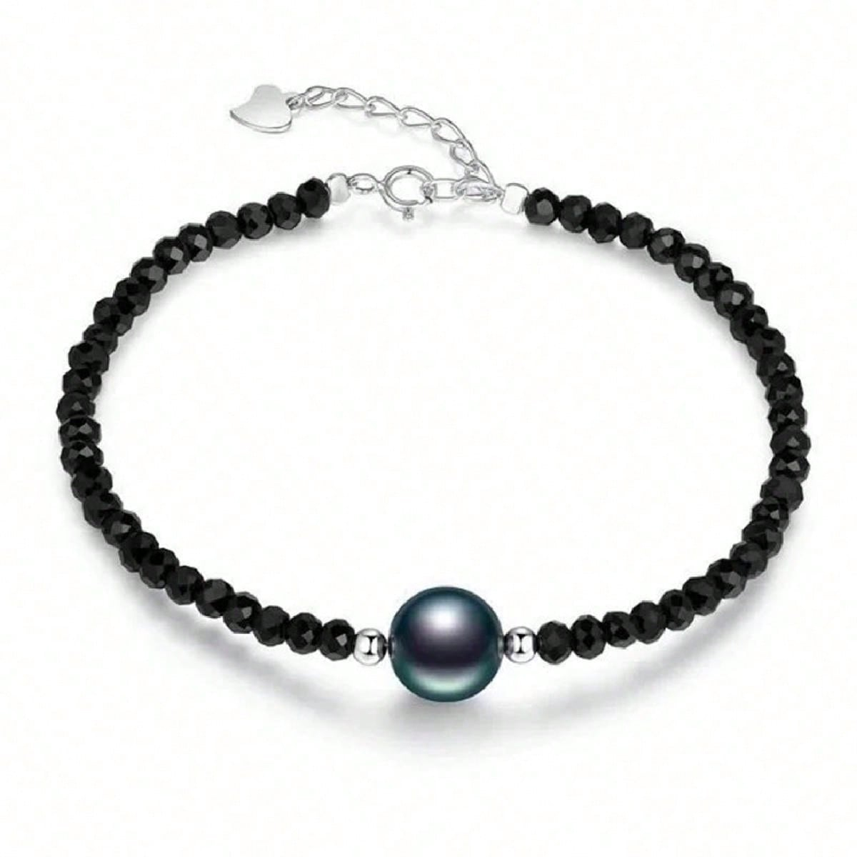 925 sterling silver black spinel bracelets unique design for women men