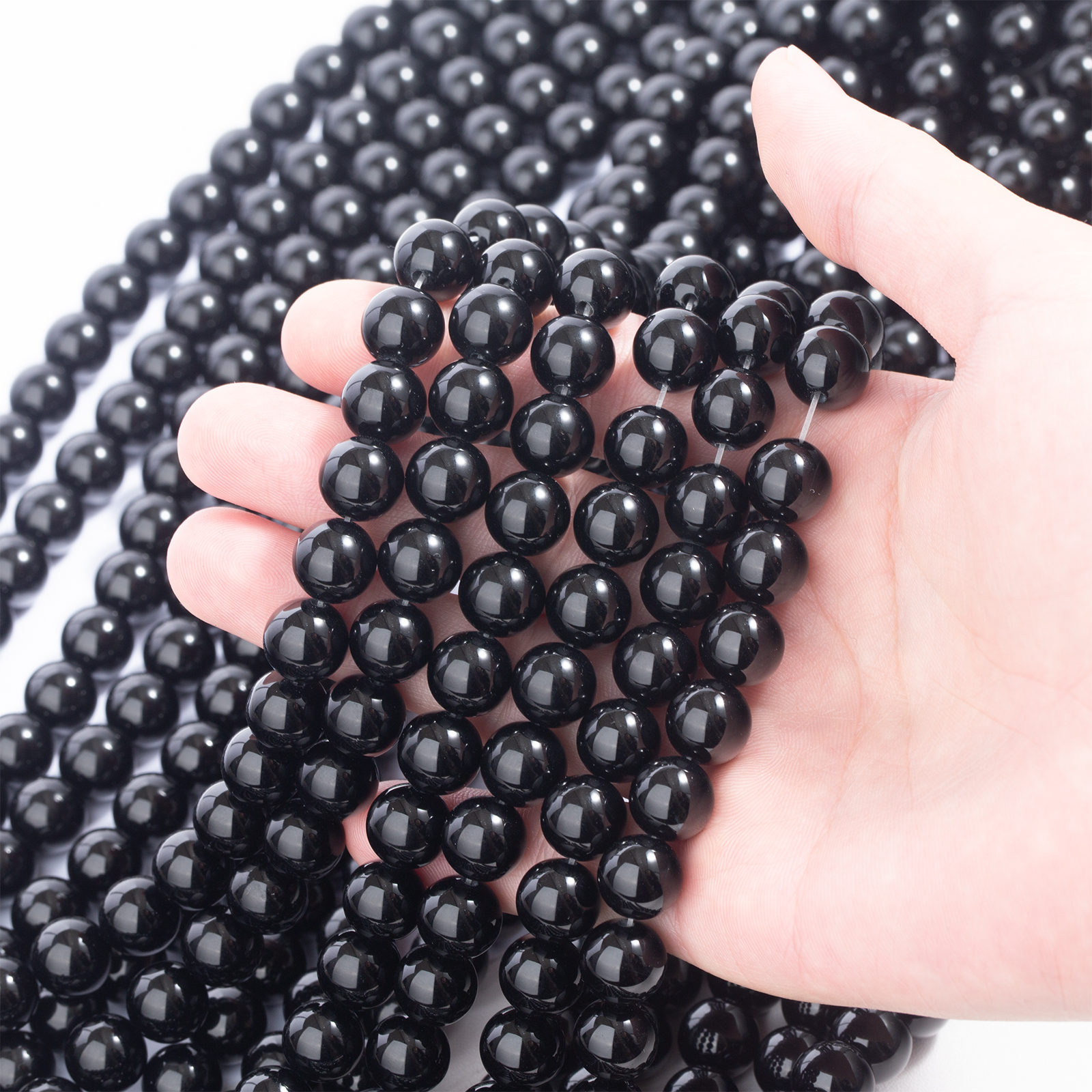 10mm whole drill large round black onyx wholesale