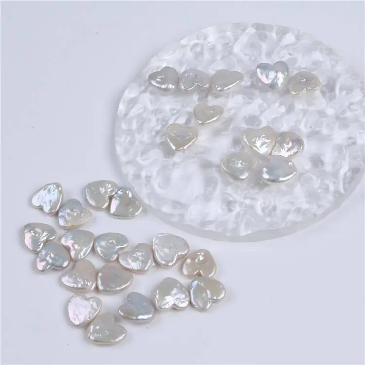 kinds of sizes freshwater cultured pearl loose beads wholesale white heart shape coin pearl jewelry accessaries