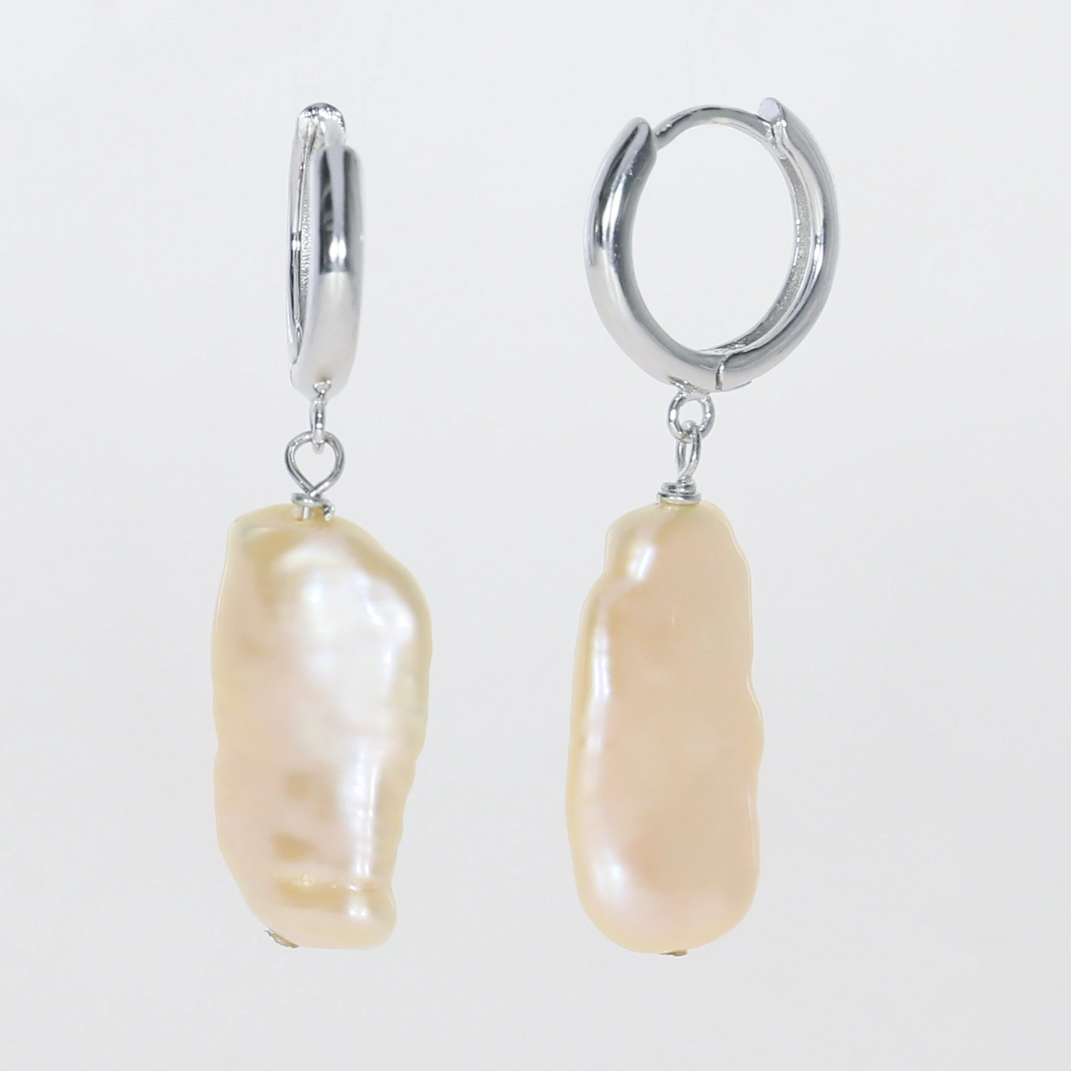 Freshwater Pink Pearl with 925 Sterling Silver Earrings