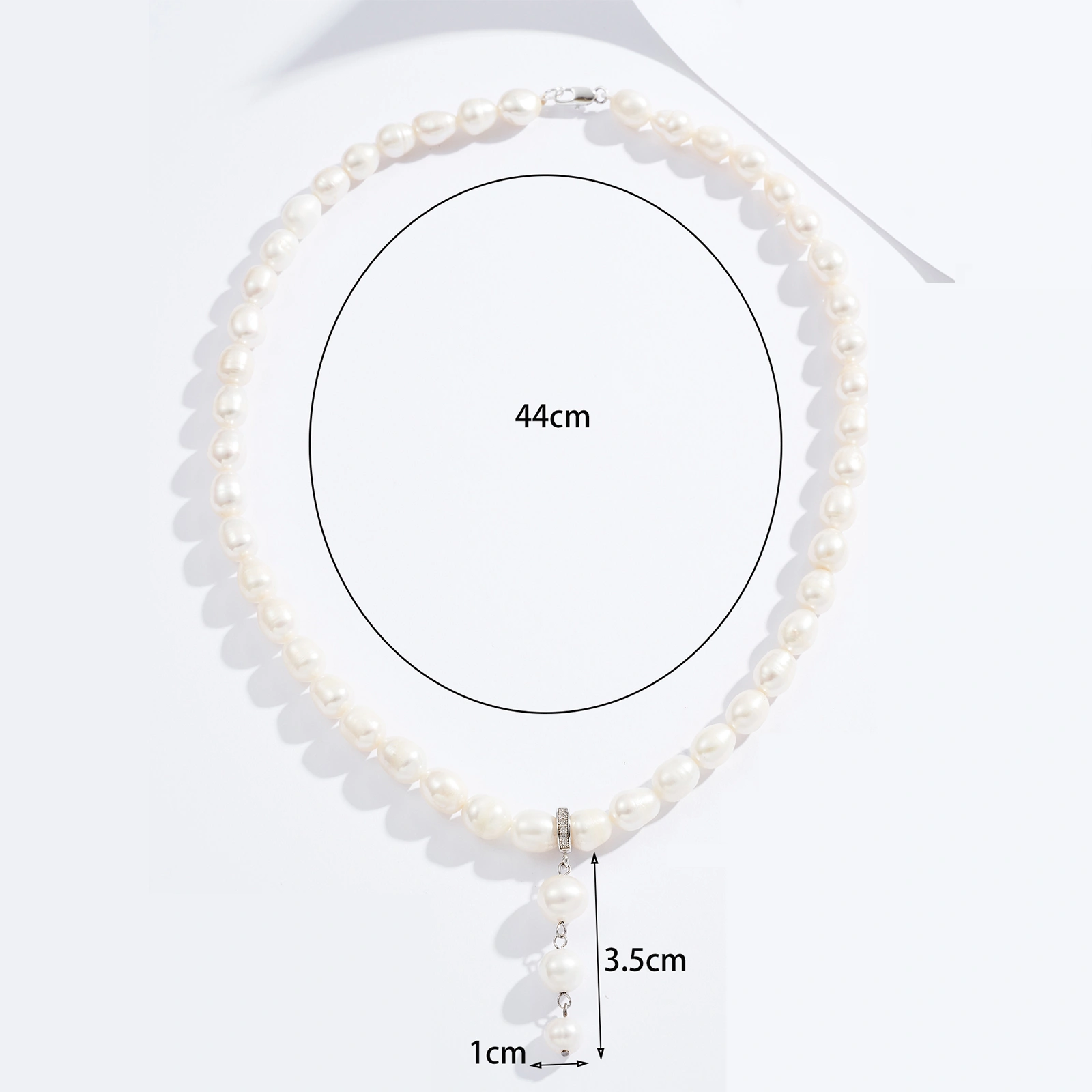 4-4.5mm freshwater cultured pearl cross pendant silver chain necklace for women girls handmade jewelry gifts