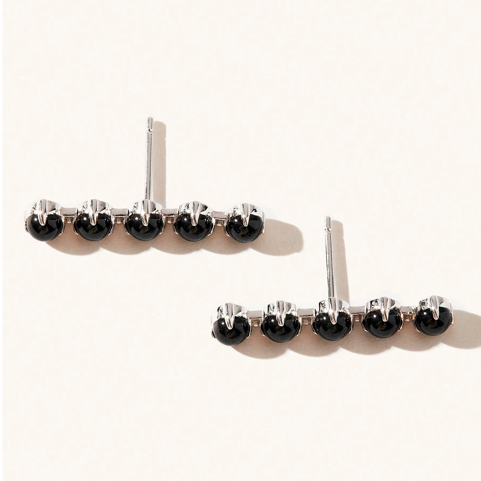 4mm round facted black onxy 925 sterling silver stud earrings women girls jewelry gift