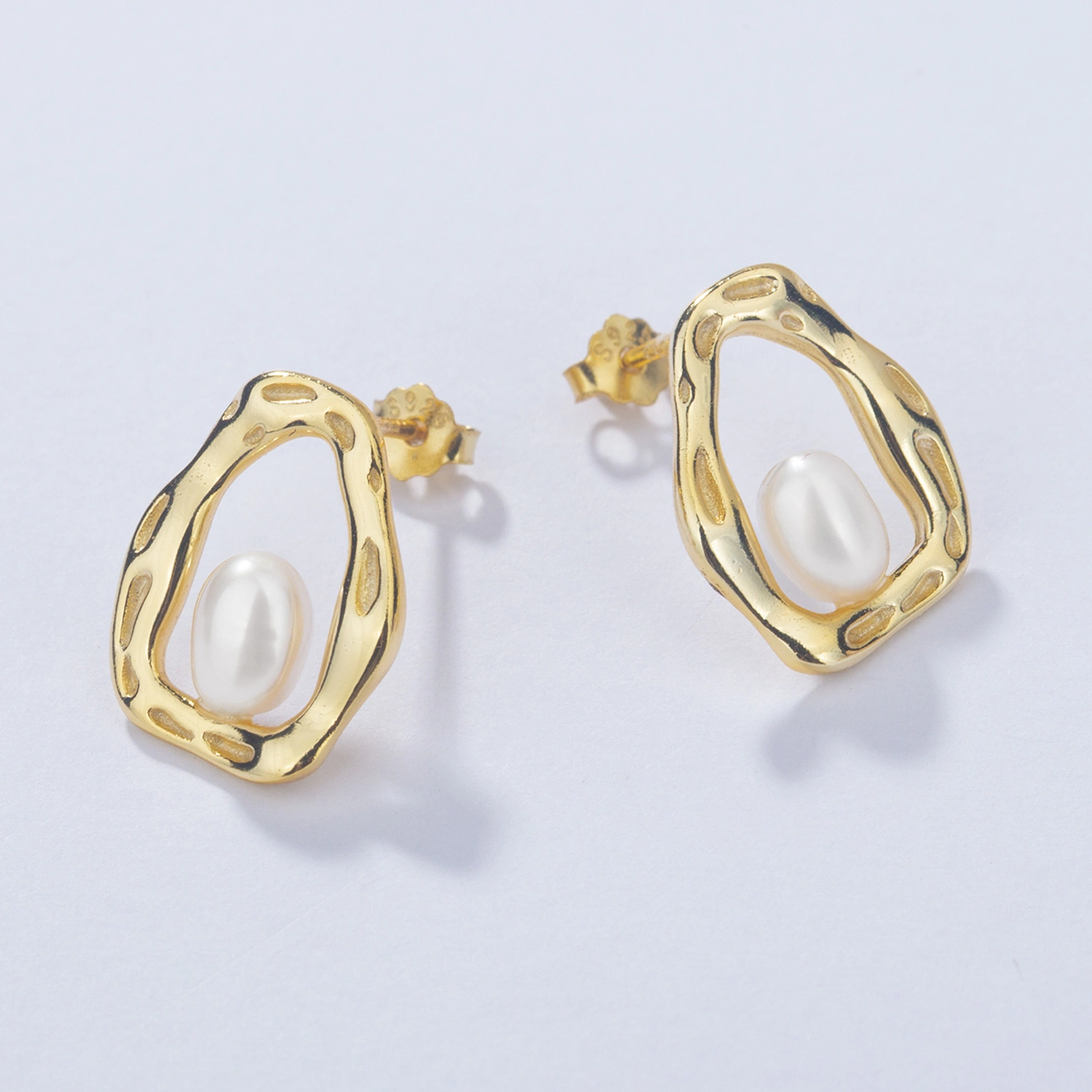 6-7mm freshwater cultured pearl stud earring with 925 sterling silver hoop earring women girls jewelry gift