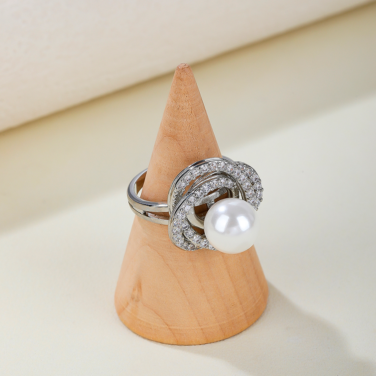 10mm Freshwater cultured pearl with brass cz ring for women men jewelry gifts