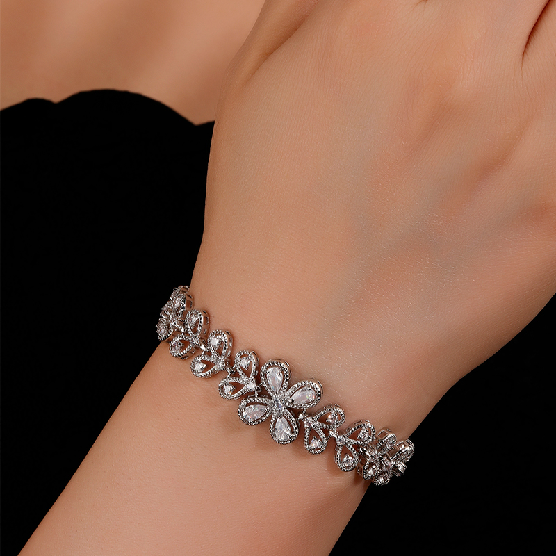 Tennis white cubic zirconia 7.5“ rhodium plated Bracelet