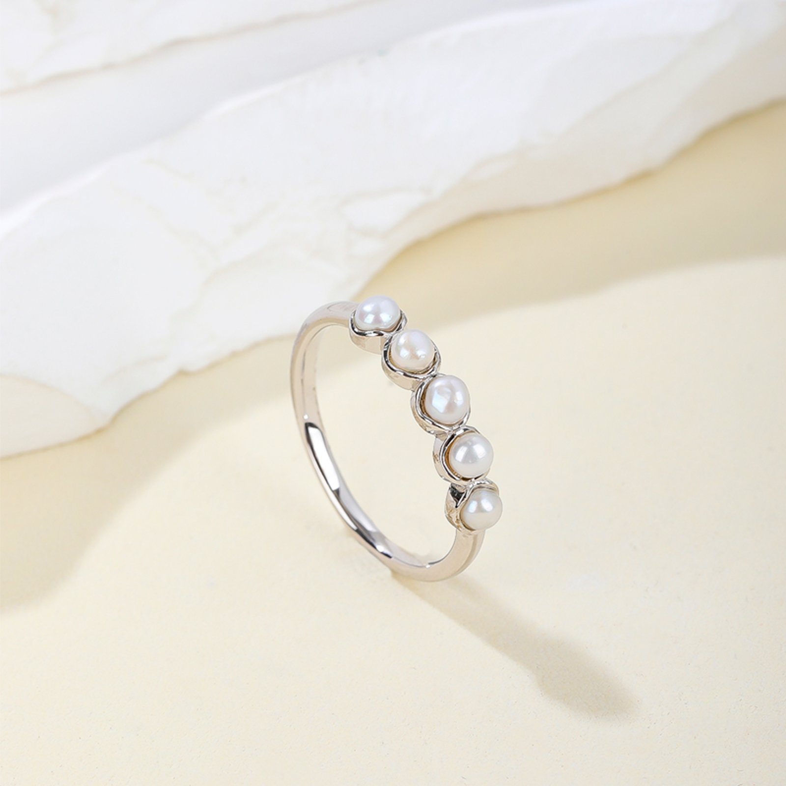 925 sterling silver ring with freshwater pearl handmade rings for women girl