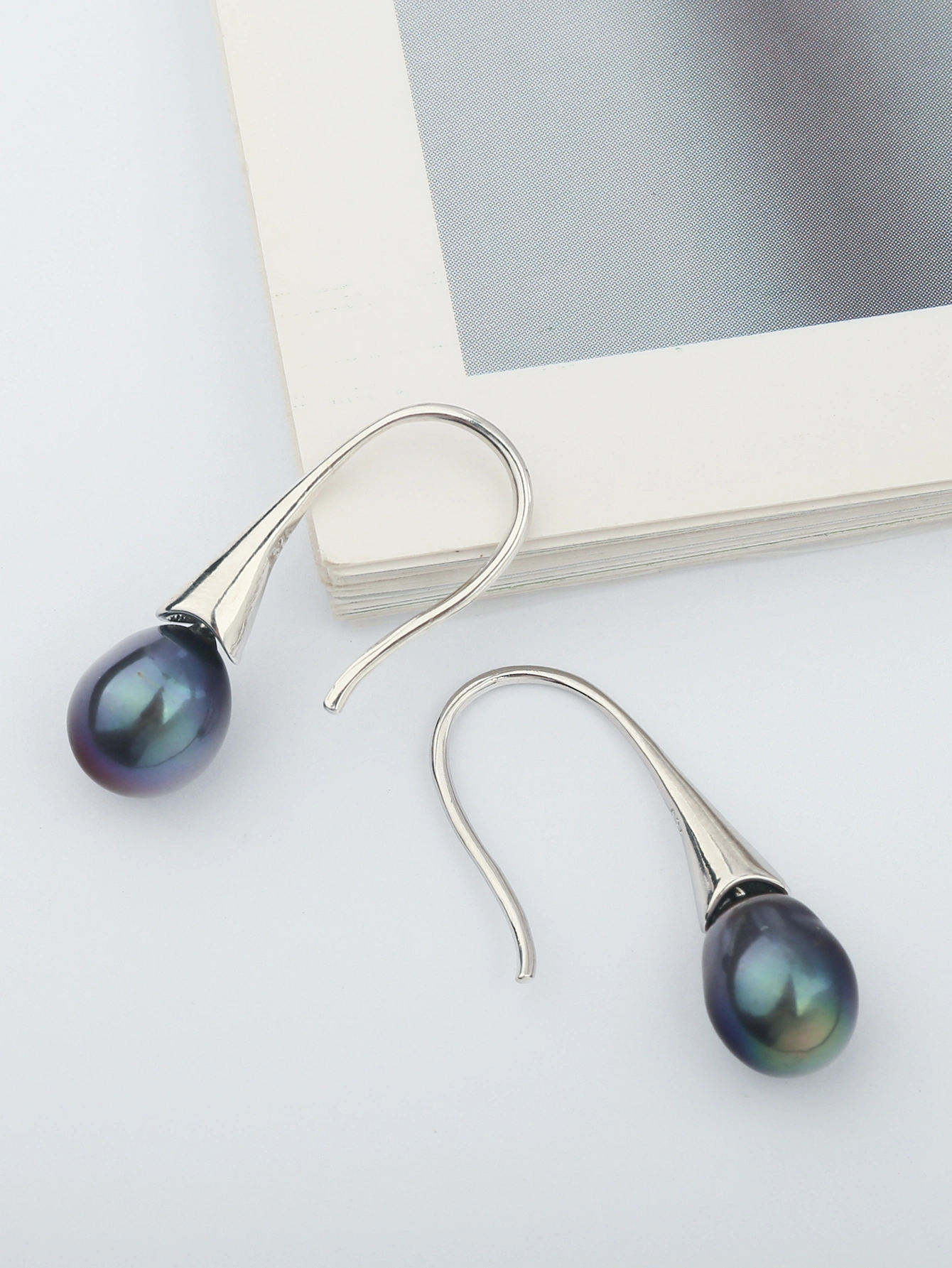 925 sterling silver earrings 7-27mm white,peacock freshwater cultured pearl drop earrings two sets for women