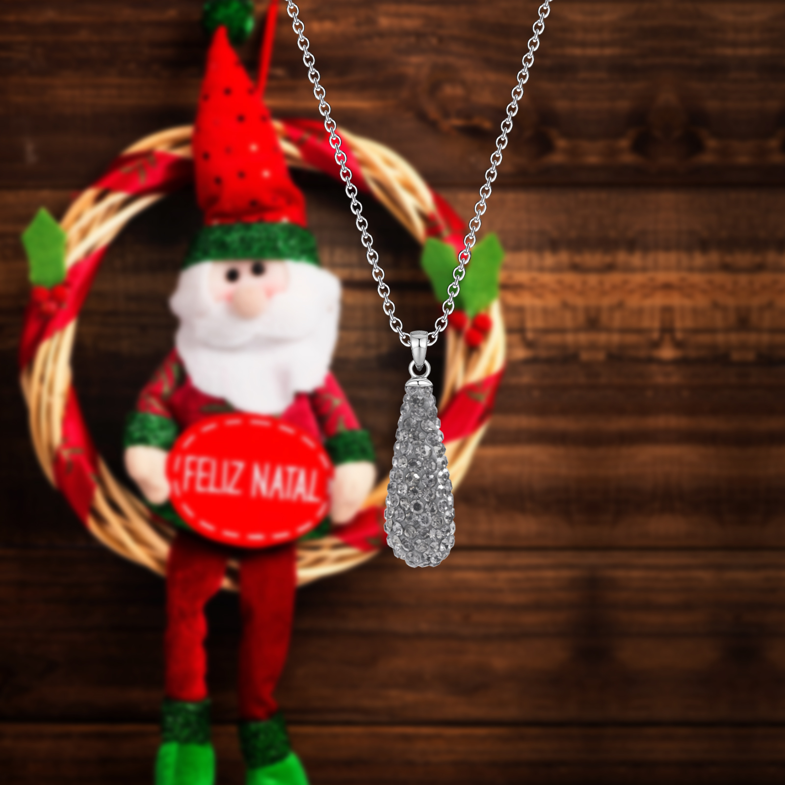 elegant teardrop shape white crystal pendant brass chain necklace best jewelry gifts for women men
