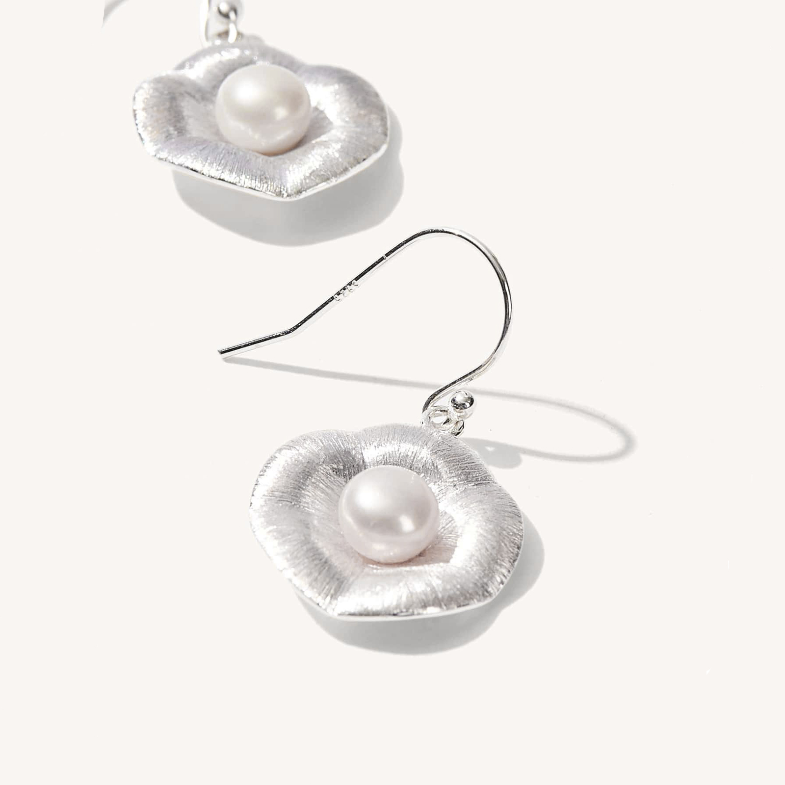 button pearl drop silver hook earrings women jewelry gifts