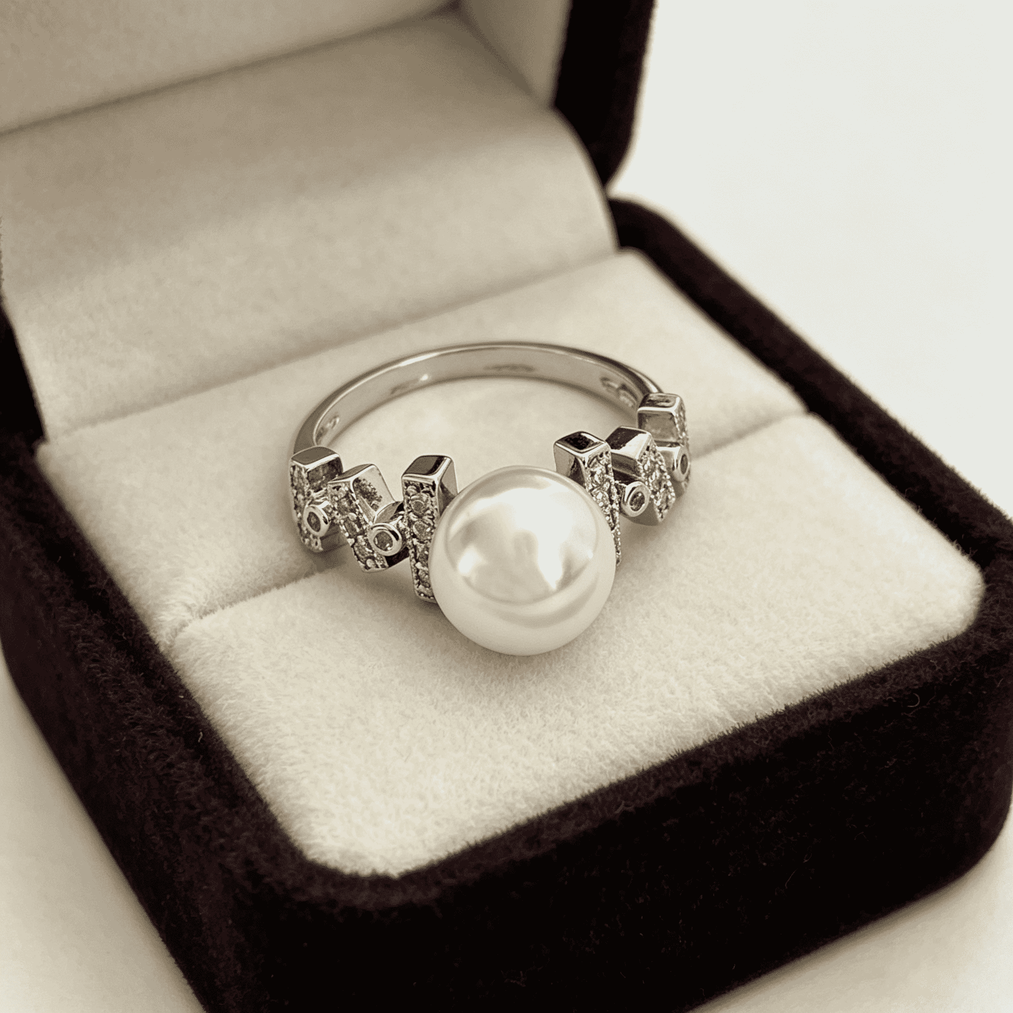 10mm freshwater pearl with 925 silver cz rings jewelry gifts
