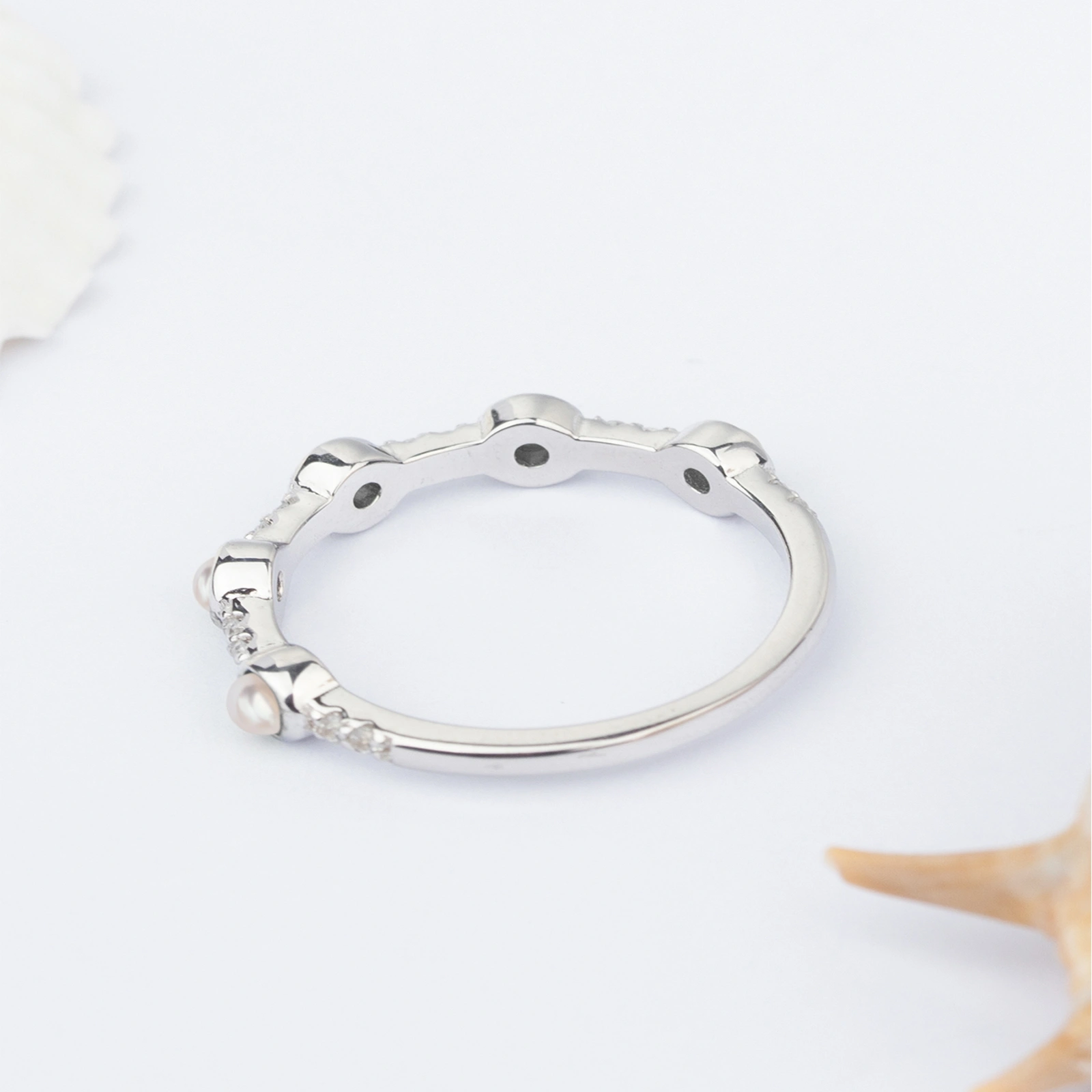 925 sterling silver cz ring with freshwater pearl best gift for men women