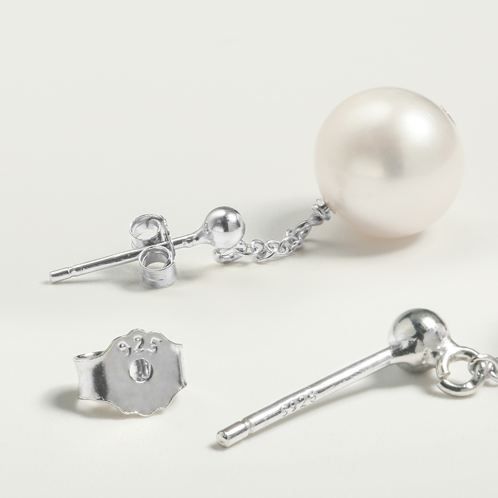 11-12mm freshwater cultured pearl earrings with 925 sterling silver stud women girls jewelry gift