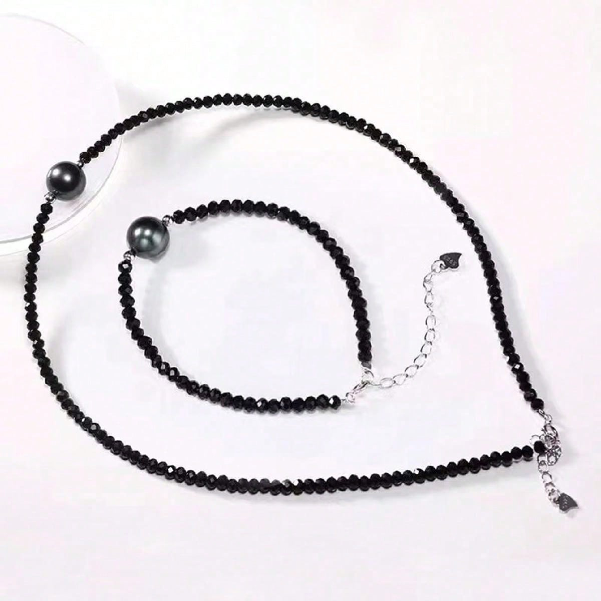 Black spinel 925 sterling silver jewelry sets