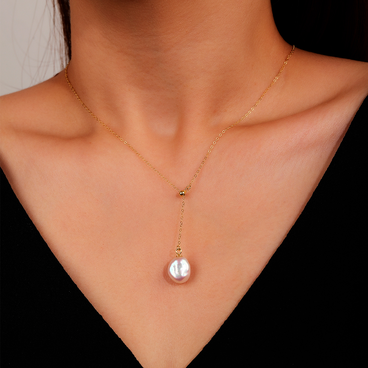 10mm freshwater pearl 46cm length sterling silver necklace for women