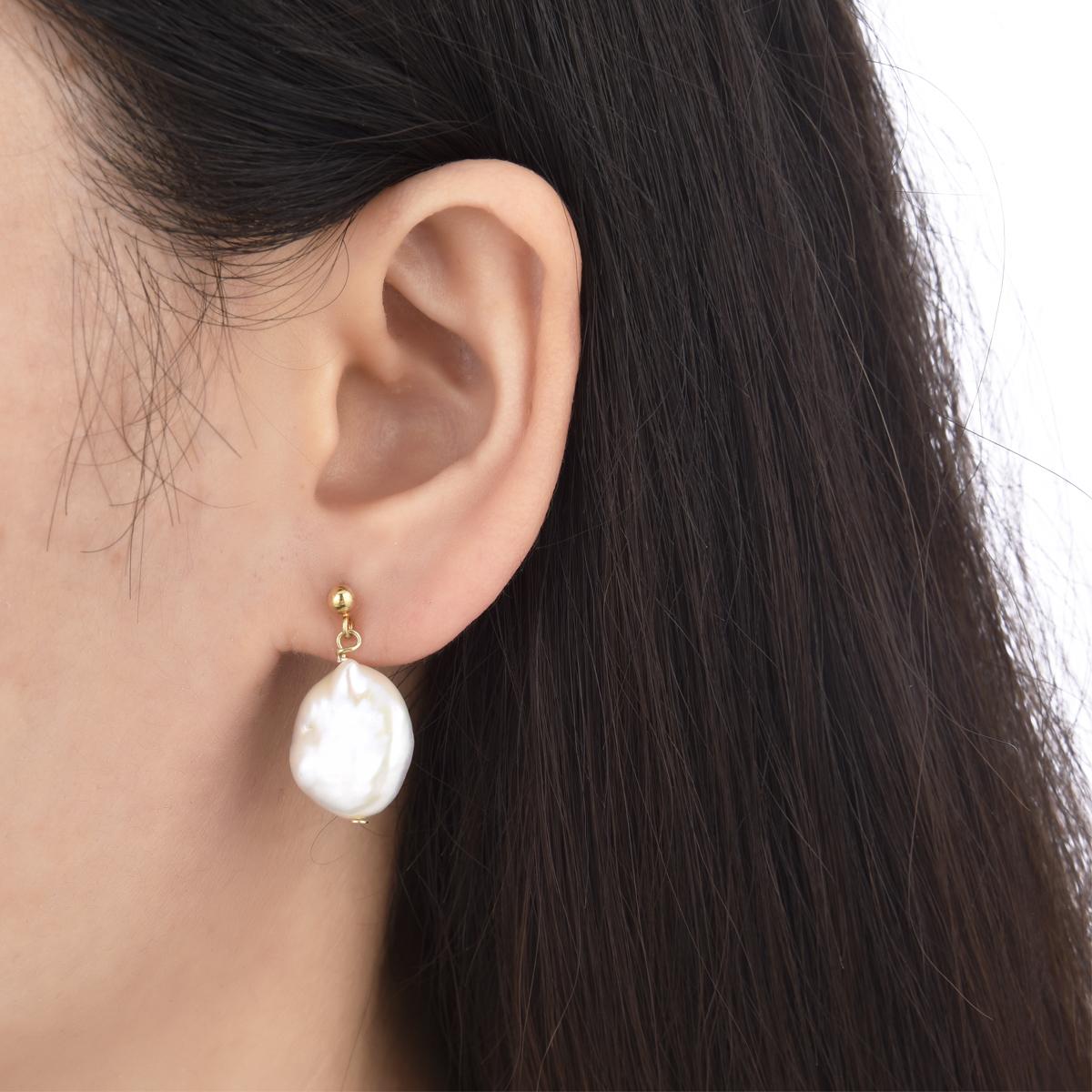 fashion baroque pearl earrings with silver studs for women girls