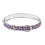 brass bangle paved with multicolor crystal fashion belt shape brass crystal bangle jewelry gifts