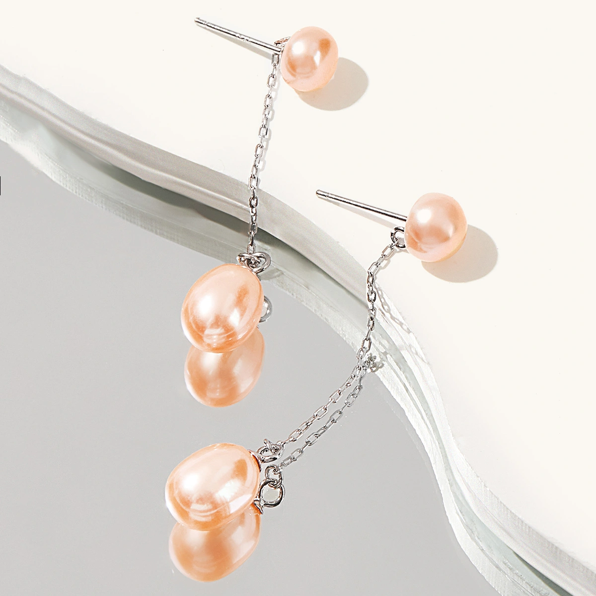 freshwater cultured pearl drop earrings simple elegant 925 sterling silver long drop earrings for women girls